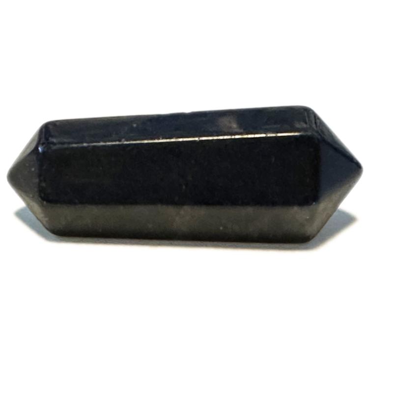 Pointe biterminée obsidienne noire Mexique A - La Boite à Cailloux