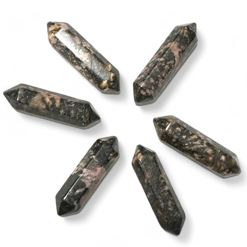 Pointe biterminée rhodonite Madagascar A - La Boite à Cailloux