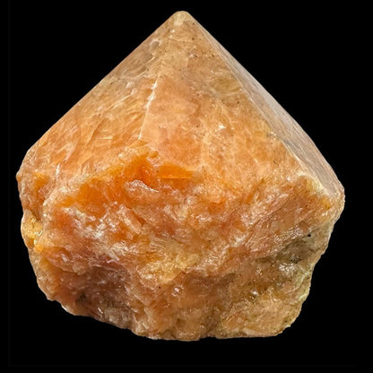 Pointe calcite de feu Brésil semi polie A - La Boite à Cailloux