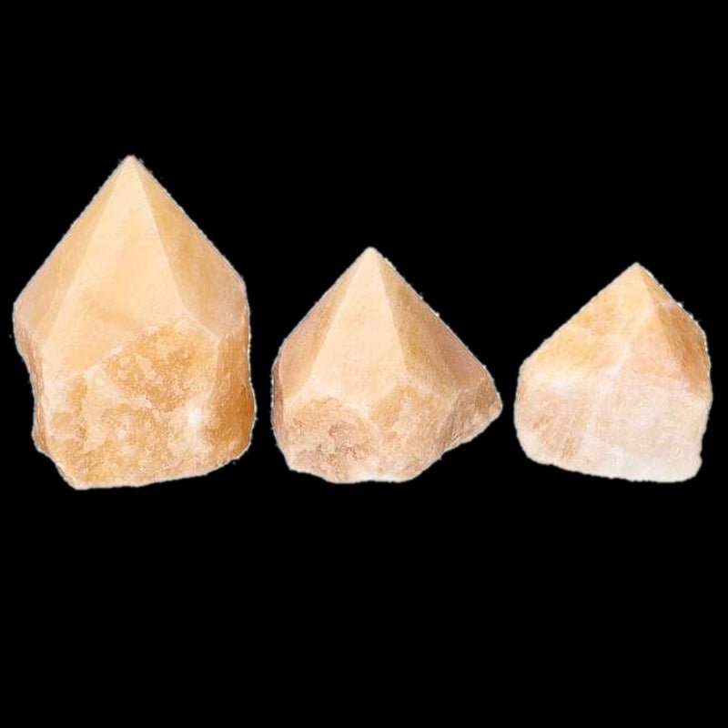 Pointe calcite de feu Brésil semi polie A - La Boite à Cailloux