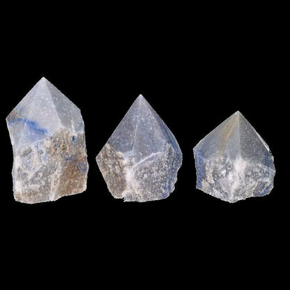 Pointe quartz bleu ou aventurine bleue Brésil semi polie A - La Boite à Cailloux