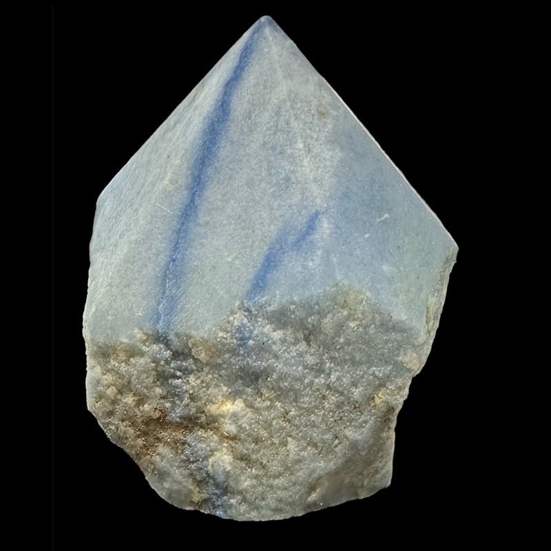 Pointe quartz bleu ou aventurine bleue Brésil semi polie A - La Boite à Cailloux