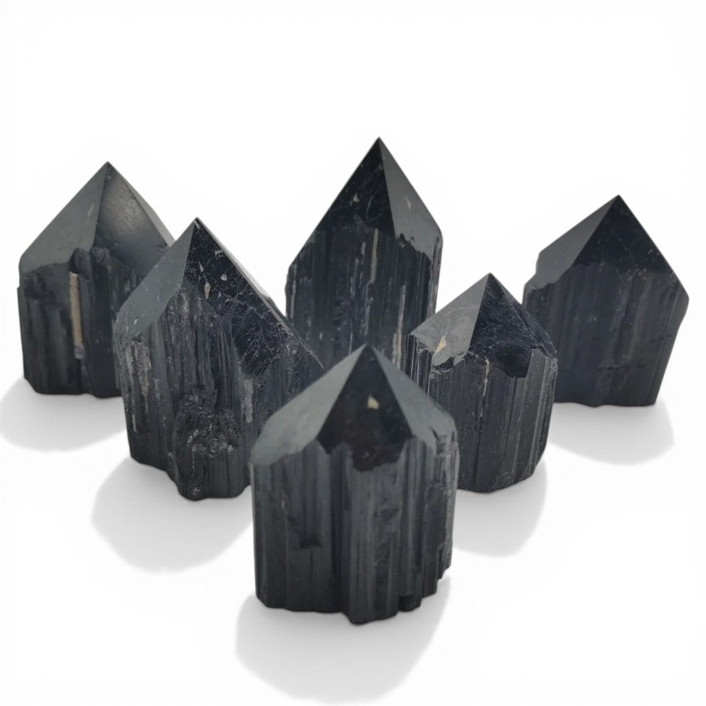 Pointe tourmaline noire Brésil semi polie AA - La Boite à Cailloux