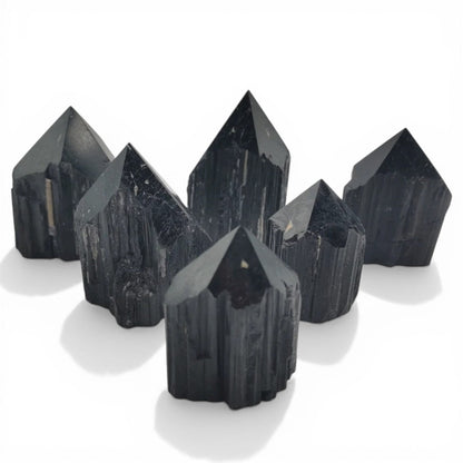 Pointe tourmaline noire Brésil semi polie AA - La Boite à Cailloux