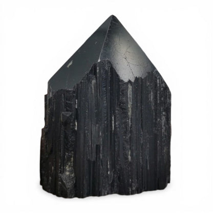 Pointe tourmaline noire Brésil semi polie AA - La Boite à Cailloux