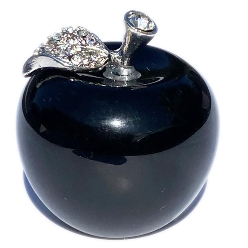 Pomme obsidienne noire Mexique A 35mm - La Boite à Cailloux