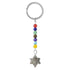 Porte clefs 7 chakras Merkaba Agate naturelle - La Boite à Cailloux