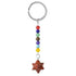 Porte clefs 7 chakras Merkaba Jaspe Rouge - La Boite à Cailloux