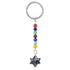 Porte clefs 7 chakras Merkaba Larvikite (granite) - La Boite à Cailloux