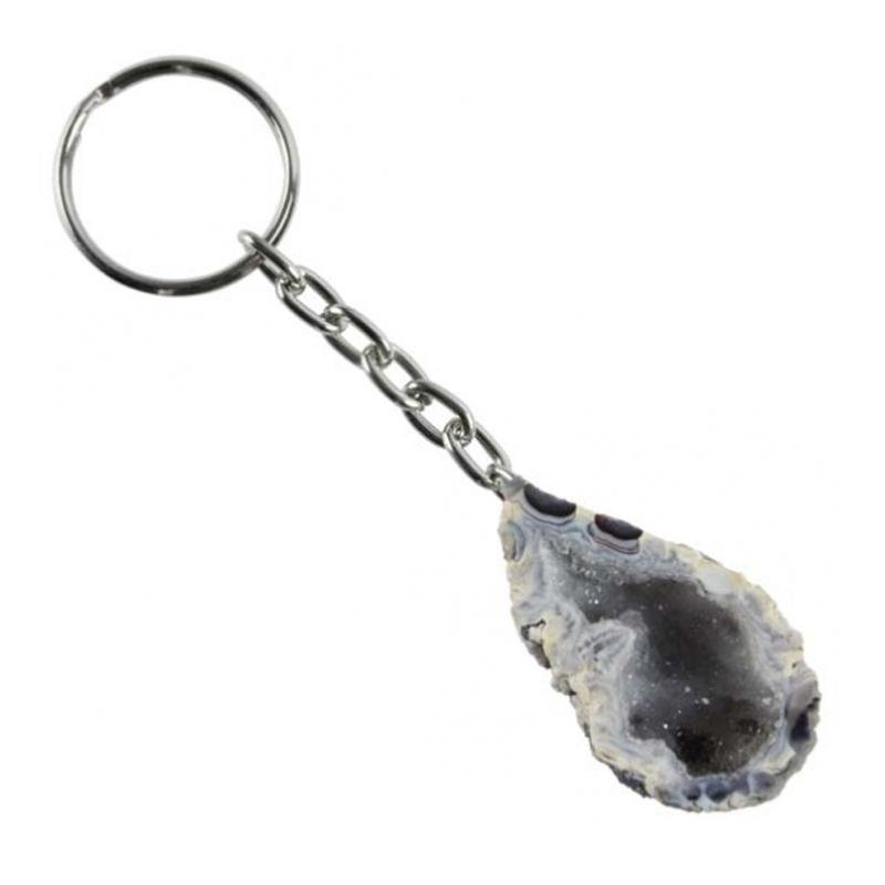 Porte clefs agate géodinos - La Boite à Cailloux