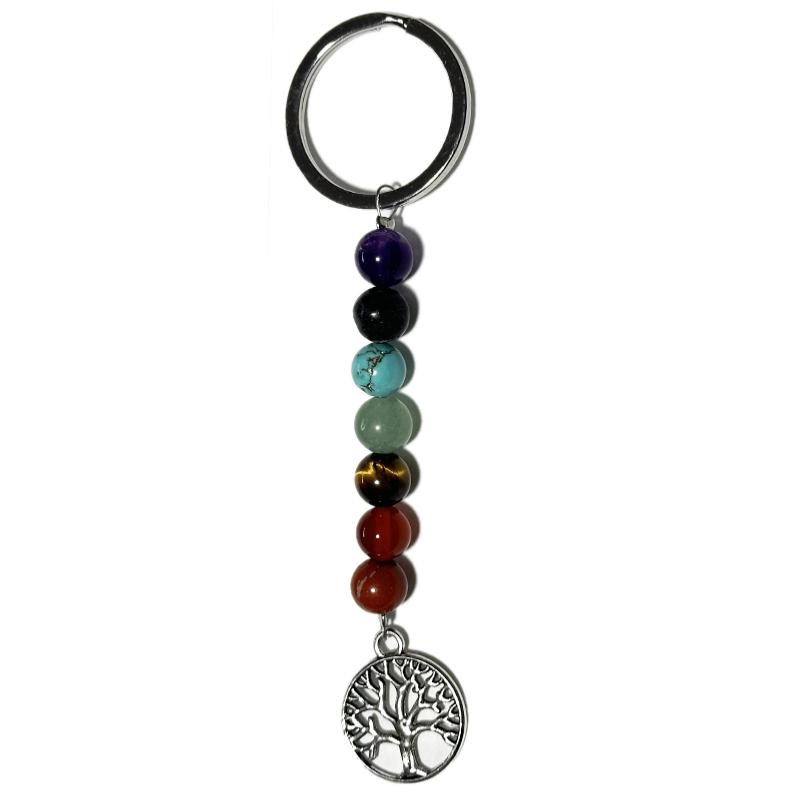 Porte clefs arbre de vie 7 chakras - La Boite à Cailloux