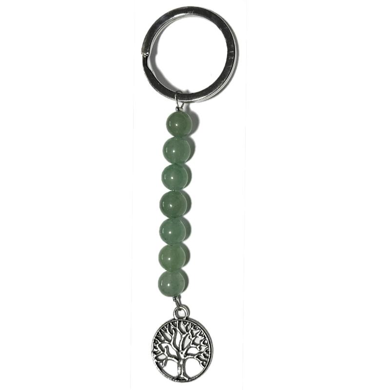 Porte clefs arbre de vie aventurine verte Brésil A - La Boite à Cailloux