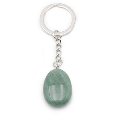 Green aventurine key ring Brazil With rolled stone