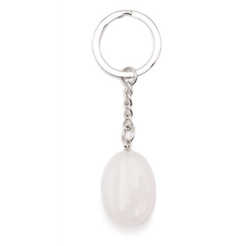 Porte clefs cristal de roche Brésil A pierre roulée - La Boite à Cailloux