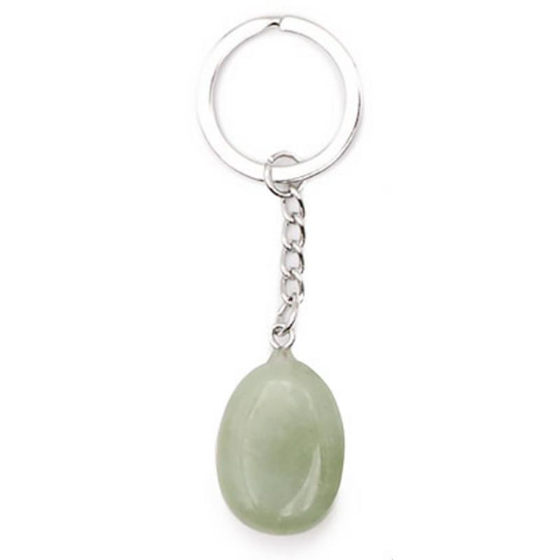Porte clefs jade de Chine A pierre roulée - La Boite à Cailloux