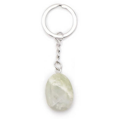 Hetian jade key ring with rolled stone