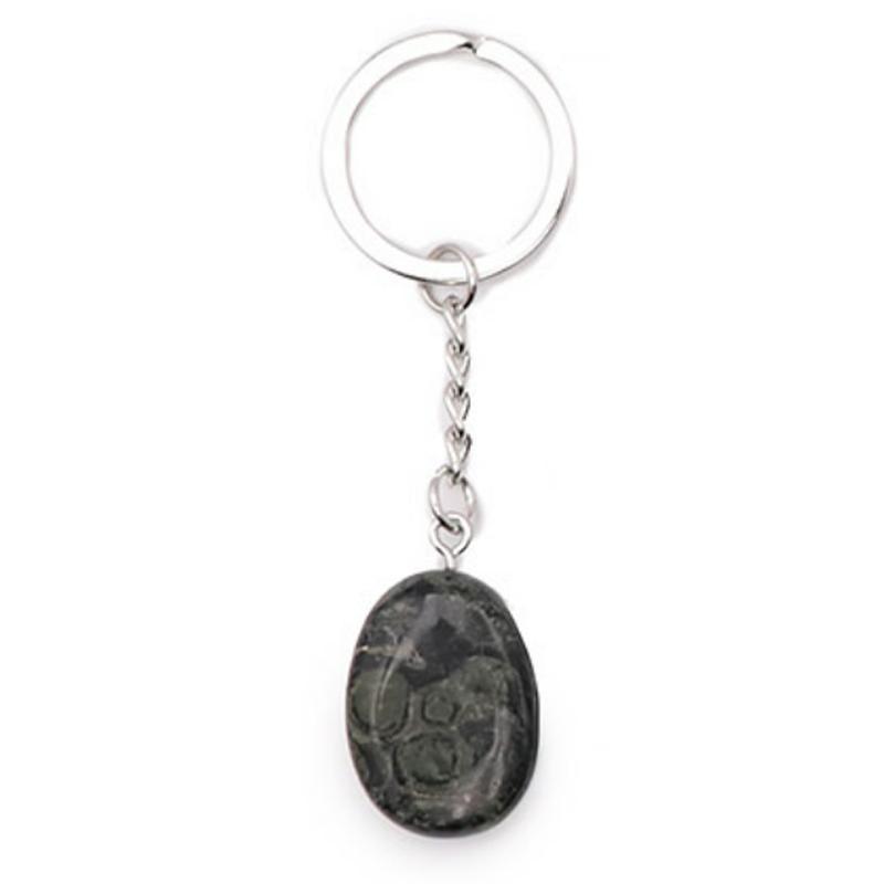 Porte clefs jaspe kimbaba Madagascar A pierre roulée - La Boite à Cailloux