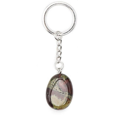 Dragon's blood jasper key ring Brazil With rolled stone