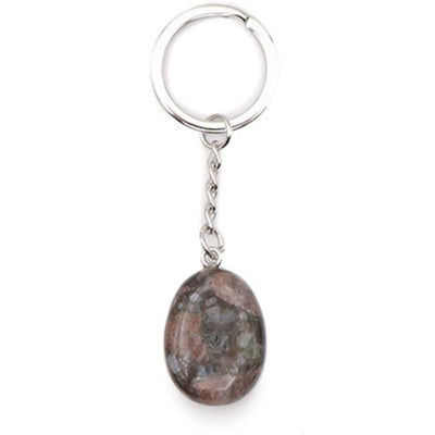 Blue liberite key ring South Africa A rolled stone