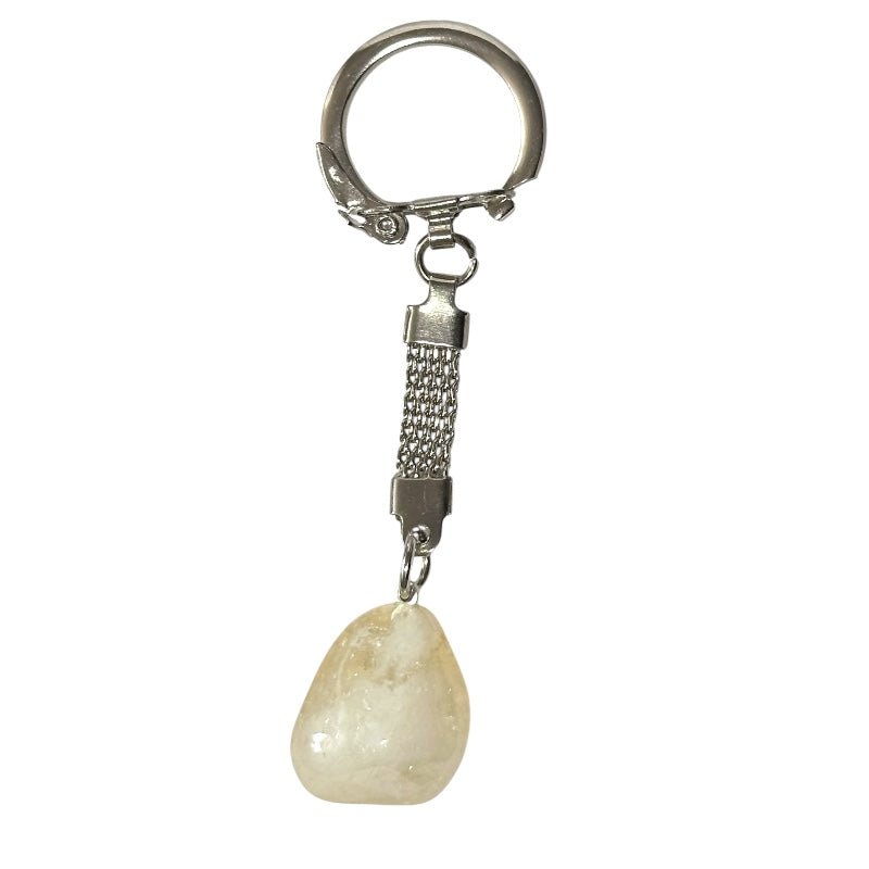 Porte clefs pierre roulée citrine chauffée Brésil A - La Boite à Cailloux
