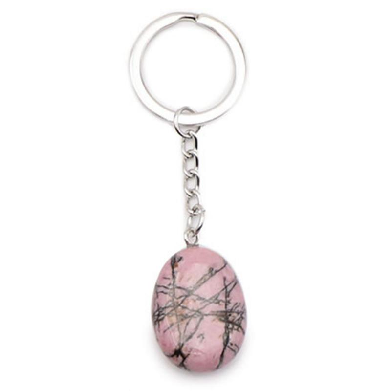 Porte clefs rhodonite Madagascar A pierre roulée - La Boite à Cailloux