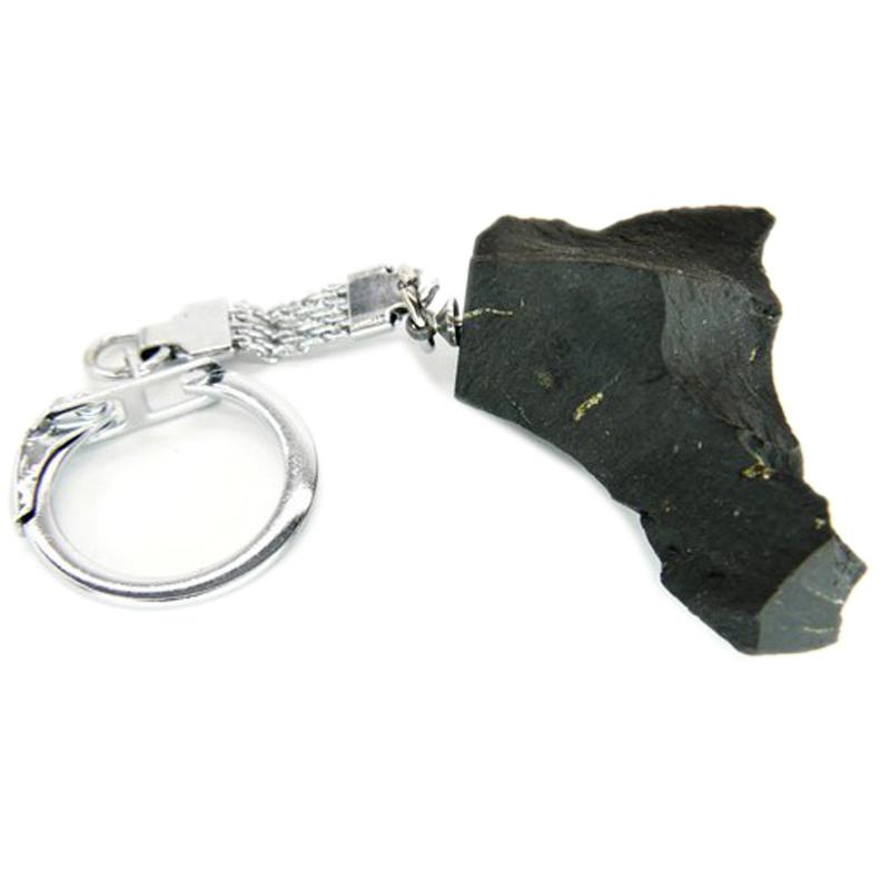 Porte clefs shungite Russie A (pierre brute) - La Boite à Cailloux