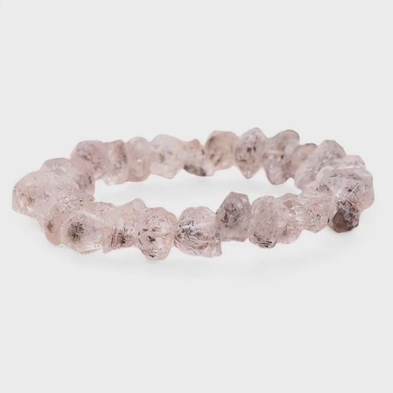 Bracelet cristal Herkimer Pakistan AA (perles baroques)