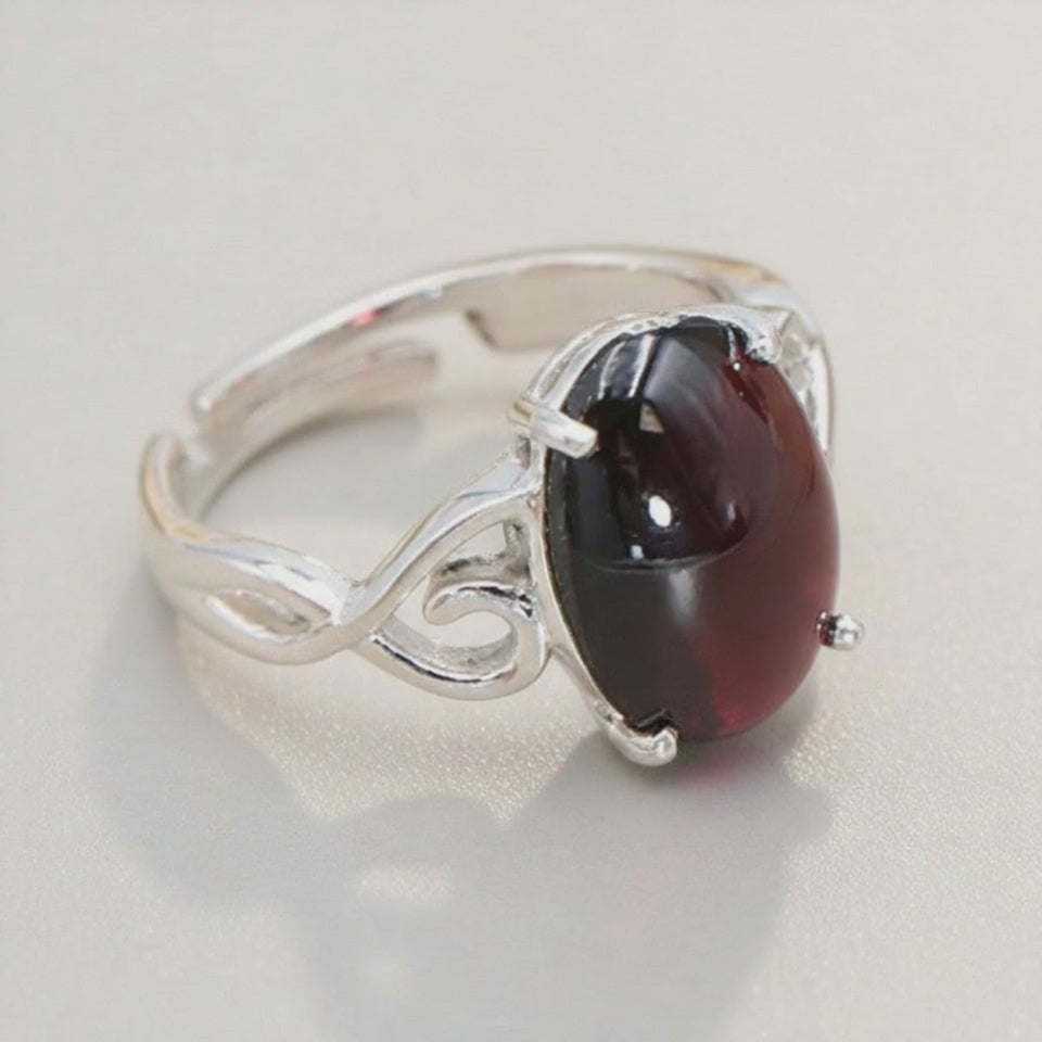 Brazil amethyst adjustable ring AA silver 925
