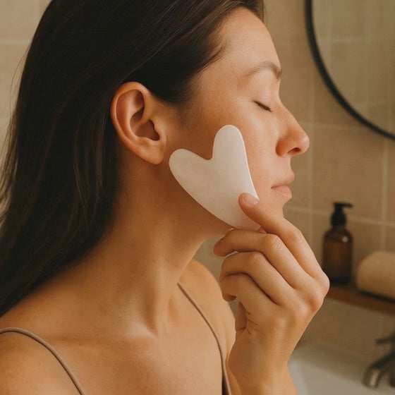 Gua Sha coeur cristal de roche Brésil A 80mm