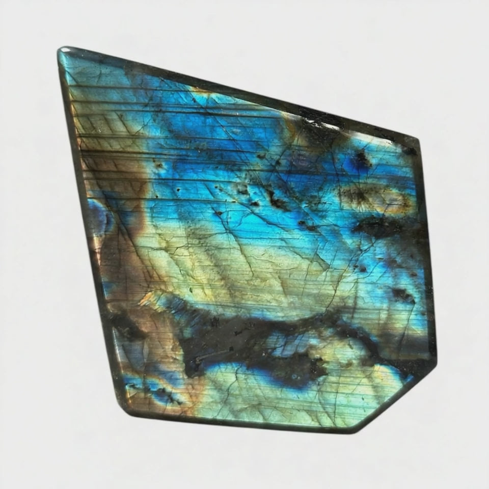 Labradorite taillée polie toutes faces Madagascar AA - 125g