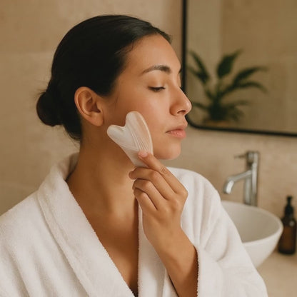 Gua Sha heart agate Botswana A+ 80mm