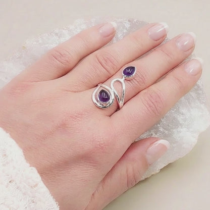 AA Brazilian amethyst ring, 925 silver