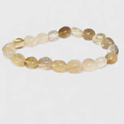 Bracelet citrine naturelle Madagascar AA (pierres roulées)