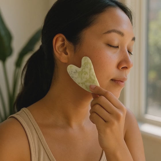 Gua Sha heart jade from China A 80mm