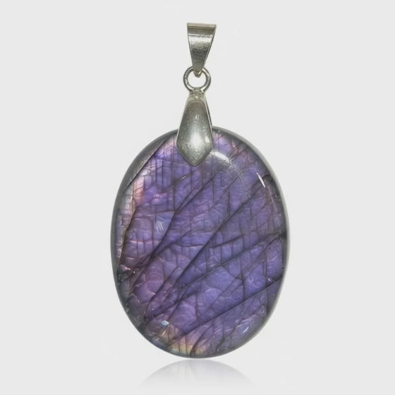 Pendentif labradorite violette Madagascar AA+