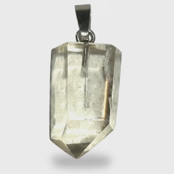 Pendentif pointe citrine naturelle Brésil AA+ argent 925