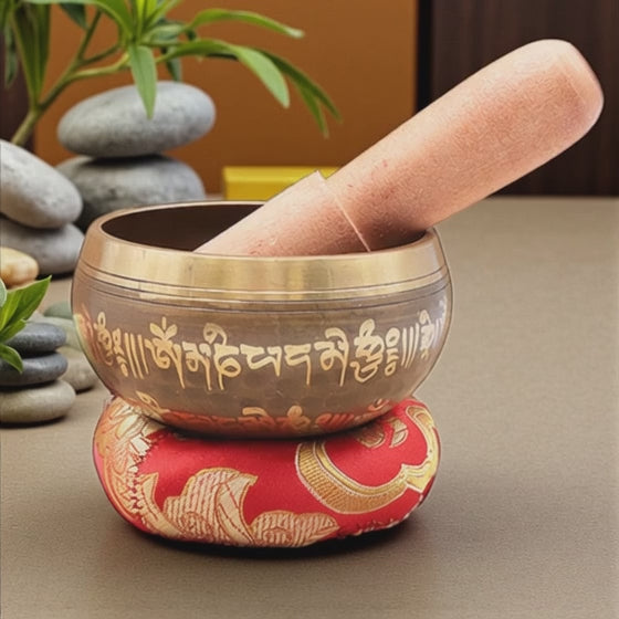 Cuenco tibetano de bronce 10cm negro