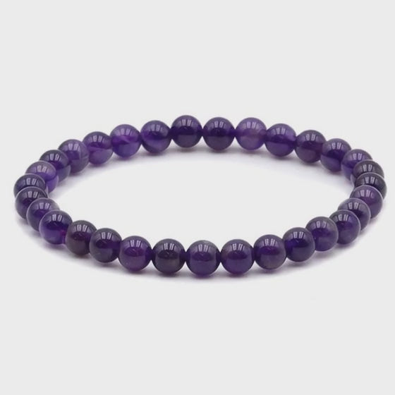 Bracelet améthyste Brésil AA (boules 5-6mm)