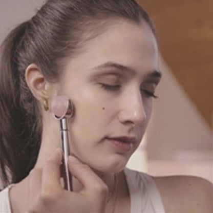 Ensemble rouleau de massage "CHI" Améthyste/Quartz rose