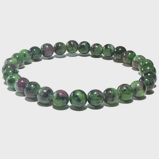 Ruby bracelet on zoisite Tanzania AA (7-8mm balls)