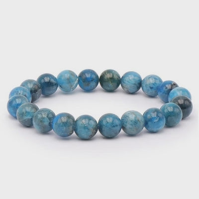 Pulsera Madagascar A+ apatito azul (bolas 10mm)
