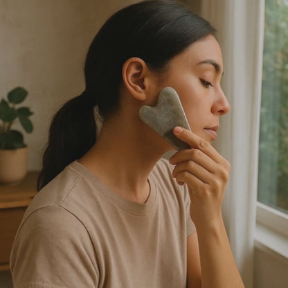Gua Sha labradorite heart Madagascar A 80mm
