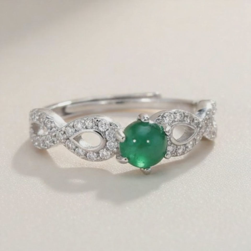 Bague chrysoprase Australie AAA argent 925 Rhodié