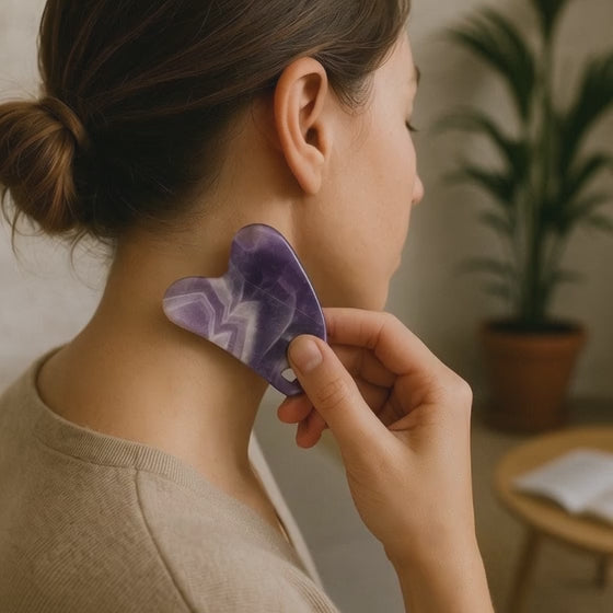 Gua Sha coeur améthyste Brésil A 80mm