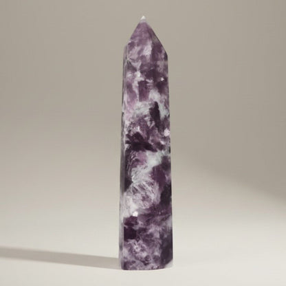 Prisme lépidolite Tanzanie AA - 70 - 90mm - La Boite à Cailloux