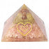 Pyramide orgonite quartz rose avec coeur (80mm) - La Boite à Cailloux