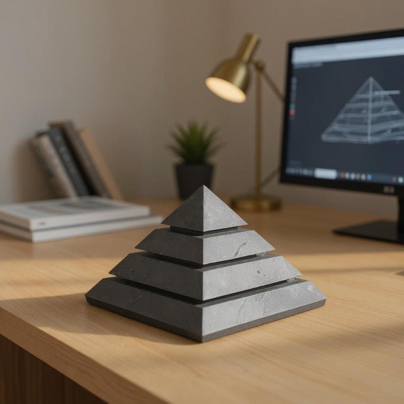 Pyramide shungite Sakkara Russie AA (100mm) - La Boite à Cailloux