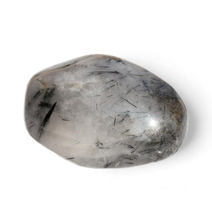 Quartz avec inclusions de tourmaline Brésil A+ (pierre roulée) - La Boite à Cailloux