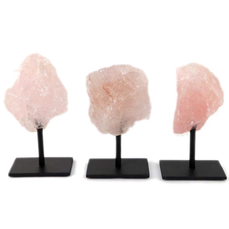 Quartz rose brut Brésil A sur support métallique - La Boite à Cailloux