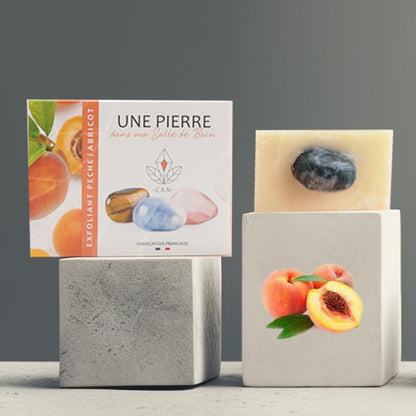 Savon exfoliant Pêche Abricot pierre naturelle - La Boite à Cailloux